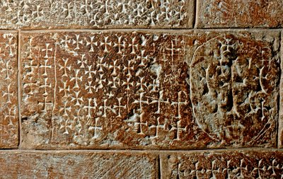 Crosses Engraved by Crusaders and Pilgrims on the Walls of the Church by Unbekannt Unbekannt